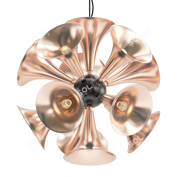 Botti Round Pendant Light 3D model image 1