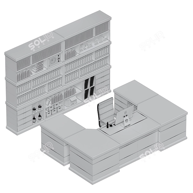 ErgoMax Office Furniture 3D model image 5