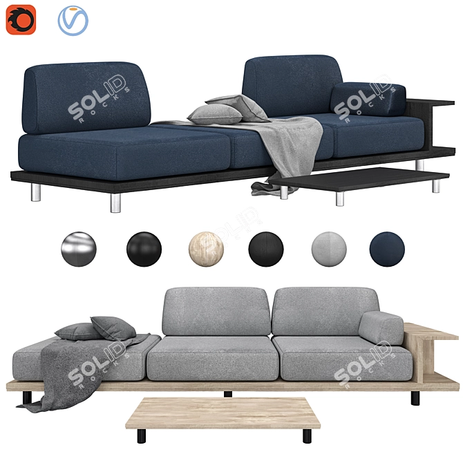 Modern Sofa: Sleek Design for Contemporary Living 3D model image 8