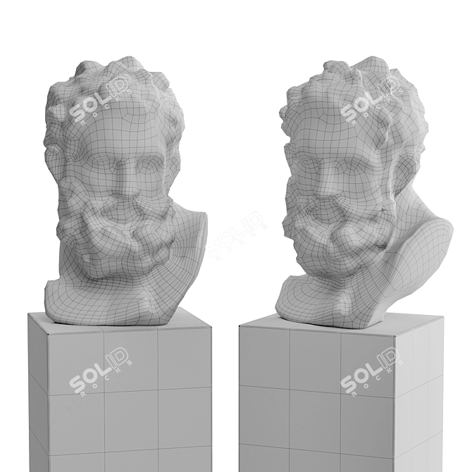 Mighty Hercules Head Bust 3D model image 6