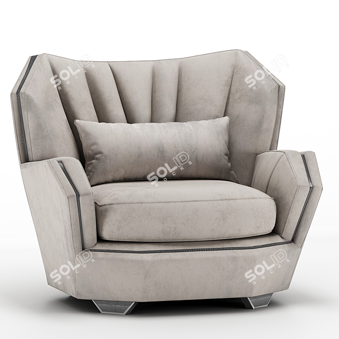 Elegant Hemingway Armchair: Visionnaire Collection 3D model image 2