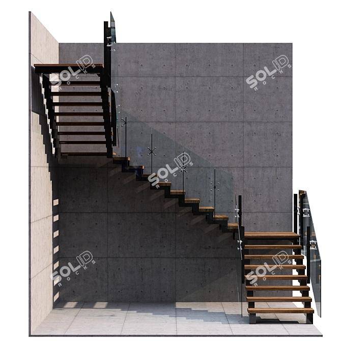 Contemporary Staircase Design 3D model image 4