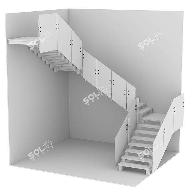 Contemporary Staircase Design 3D model image 5