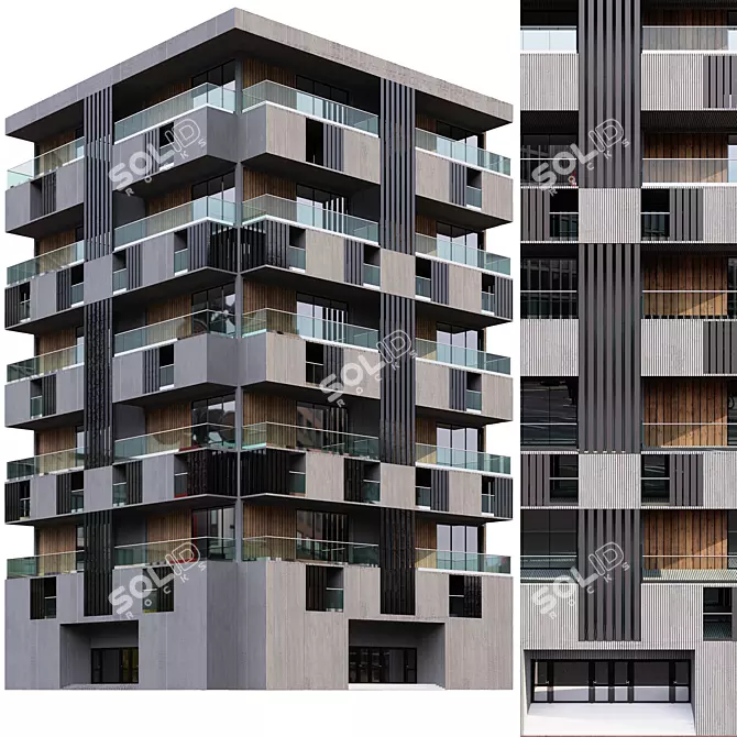 Parametric Design Residential Building 3D model image 1