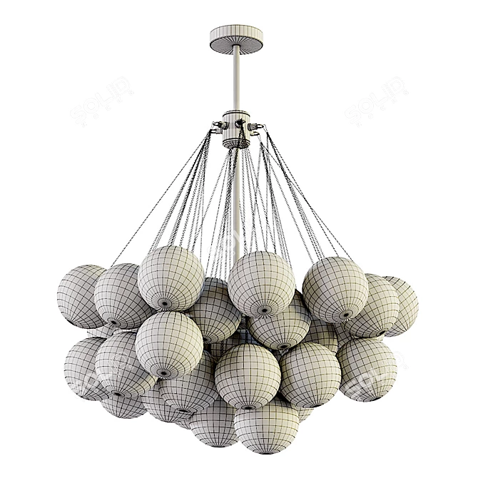 Bubble Cloud Chandelier: Aliexpress Gold Pendant 3D model image 3