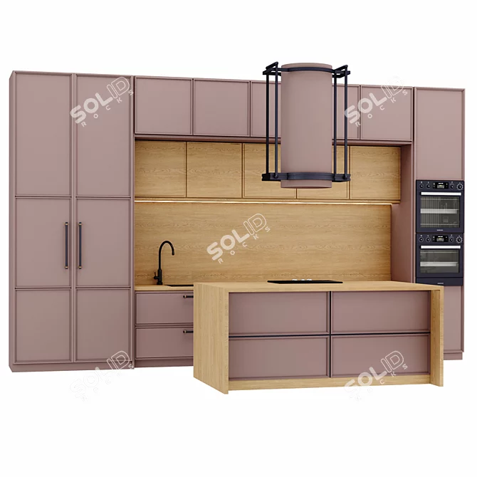 Modern Kitchen Design Bundle 3D model image 2