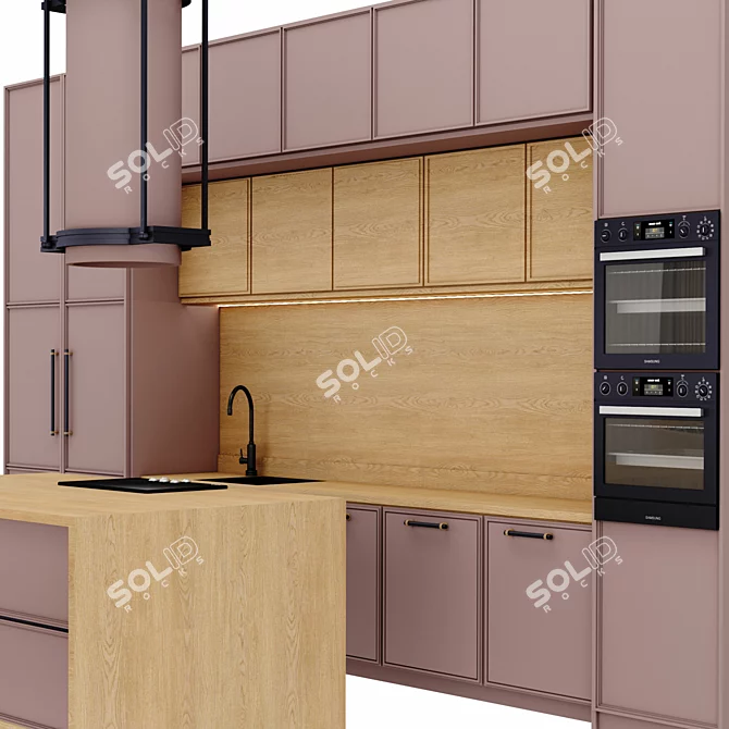 Modern Kitchen Design Bundle 3D model image 3