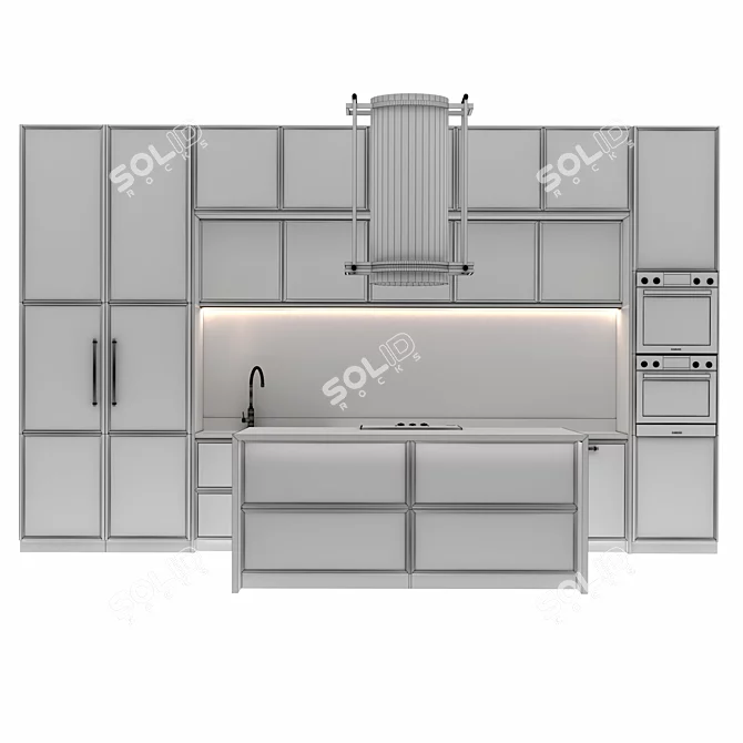 Modern Kitchen Design Bundle 3D model image 6