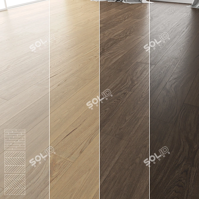 Title: Premium Wood Flooring Set 3D model image 1