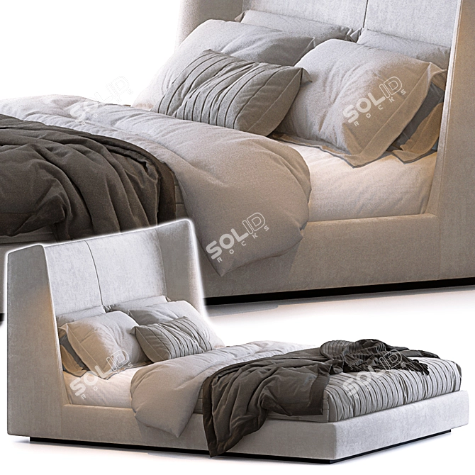 Modern Midnight Dream: Flexform Bed 3D model image 1