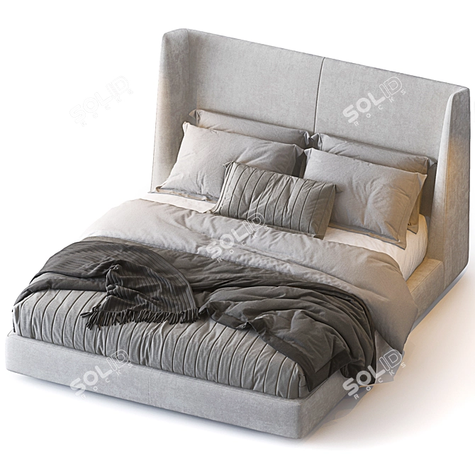 Modern Midnight Dream: Flexform Bed 3D model image 2