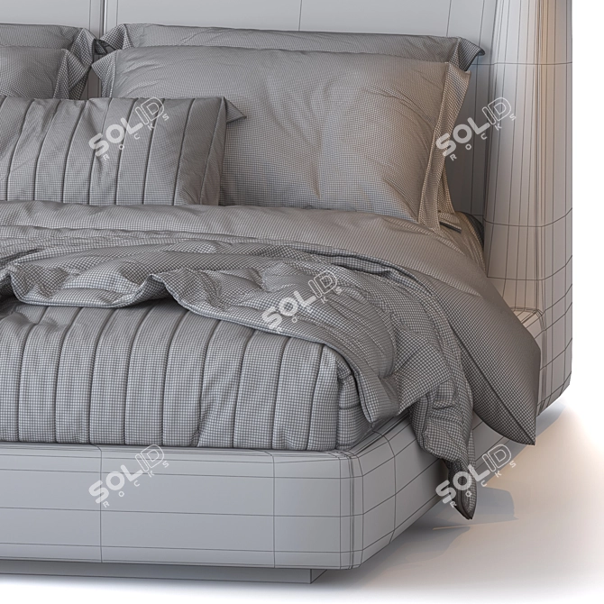 Modern Midnight Dream: Flexform Bed 3D model image 4