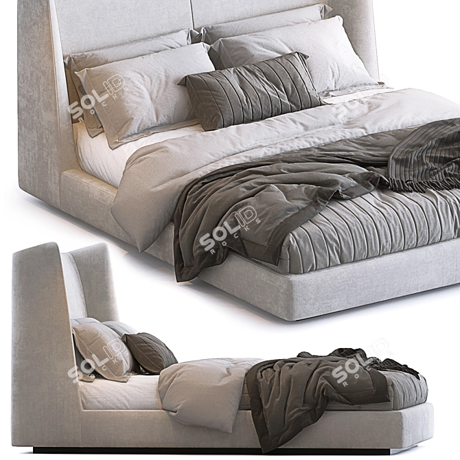 Modern Midnight Dream: Flexform Bed 3D model image 6