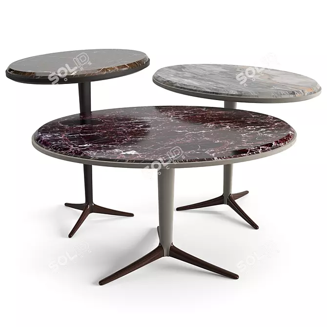 Marble Havok Coffee Tables Set 3D model image 1