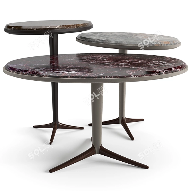 Marble Havok Coffee Tables Set 3D model image 2