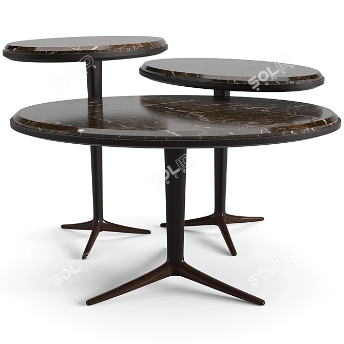 Marble Havok Coffee Tables Set 3D model image 5