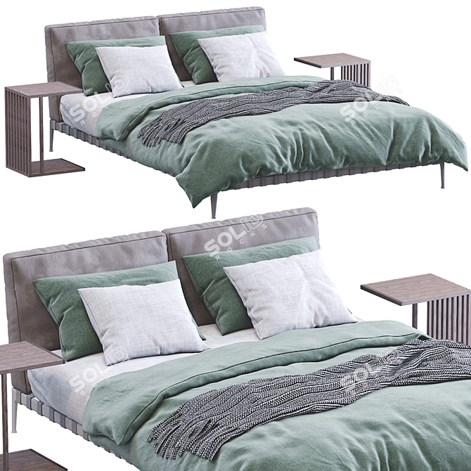 Luxurious Gregory Bed by Flexform 3D model image 3