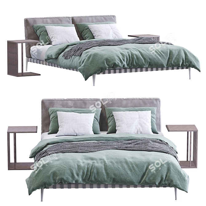 Luxurious Gregory Bed by Flexform 3D model image 4