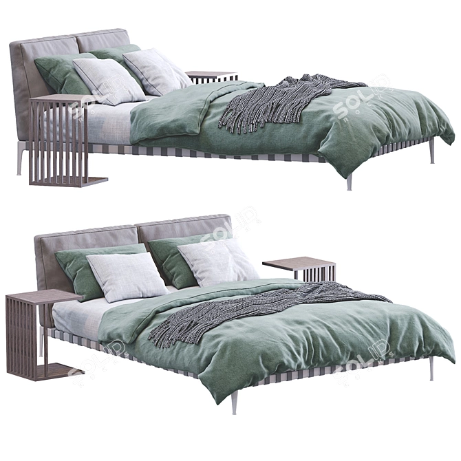 Luxurious Gregory Bed by Flexform 3D model image 1