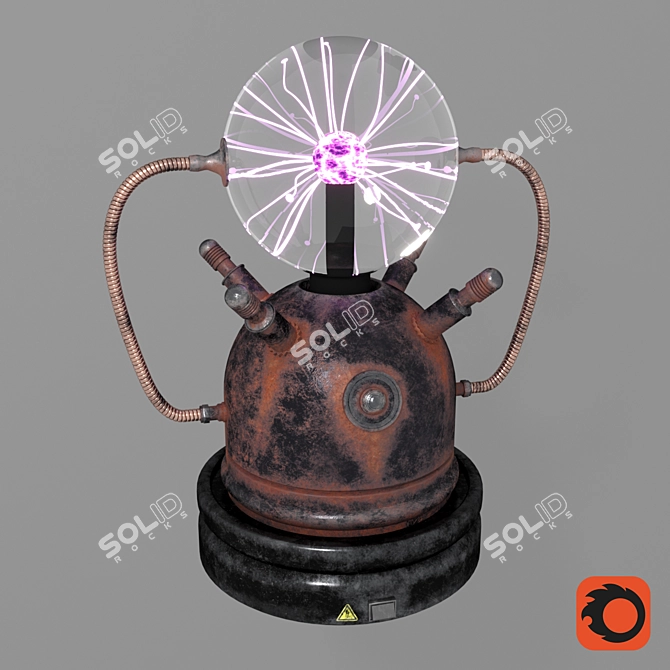 Vintage Tesla Lamp 3D model image 3