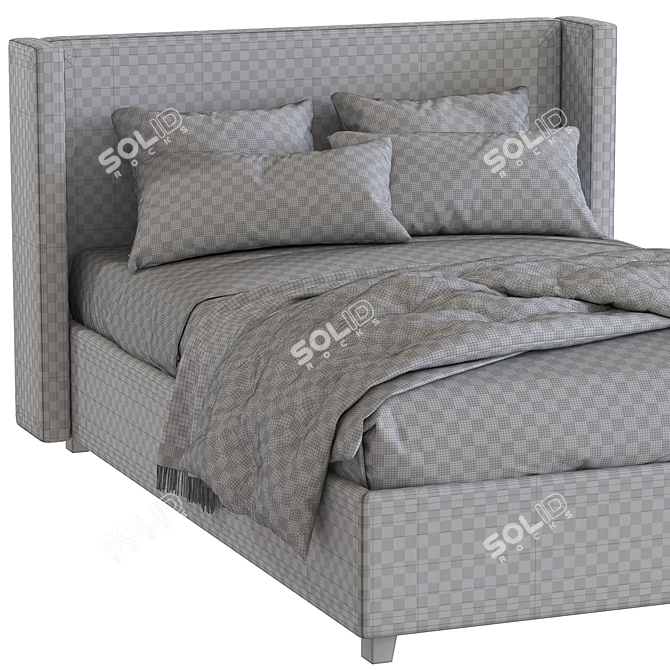 Elliot Shelter Upholstered Bed 3D model image 5