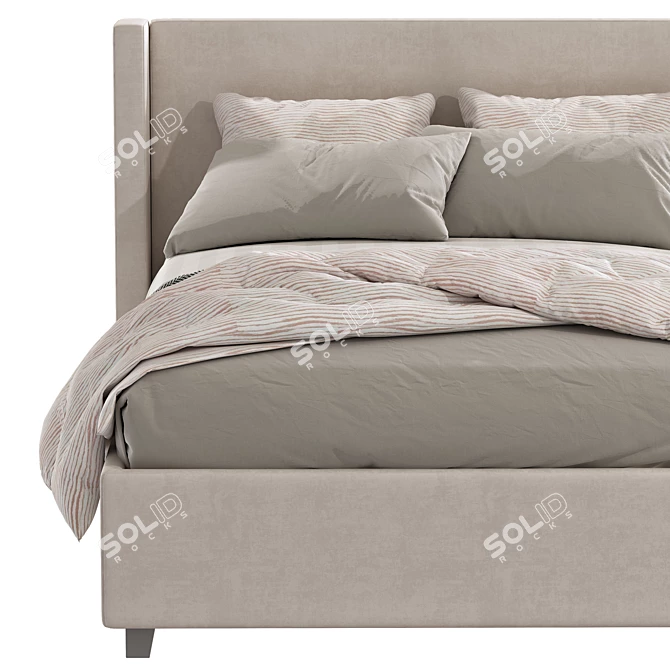 Elliot Shelter Upholstered Bed 3D model image 6