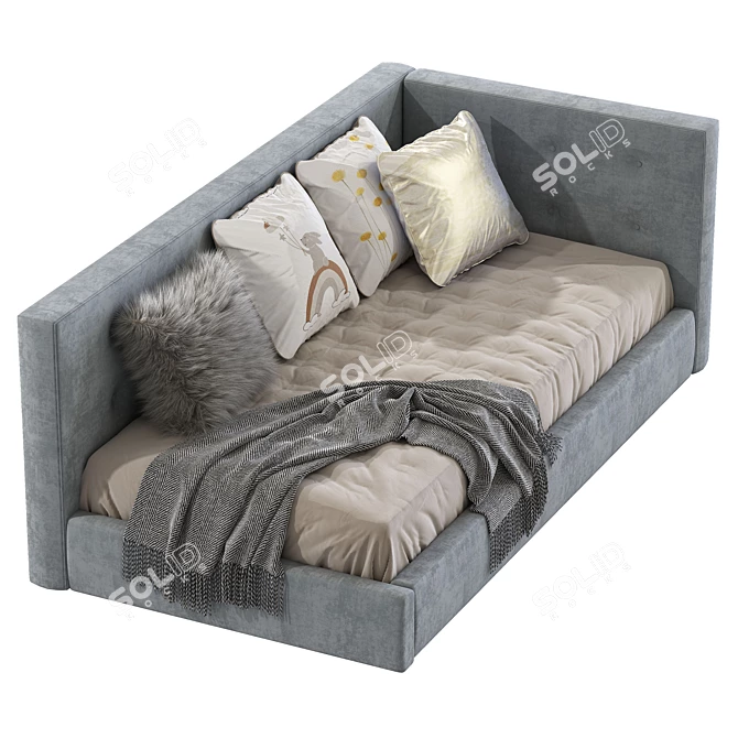 Cozy Corner Platform Bed 3D model image 4