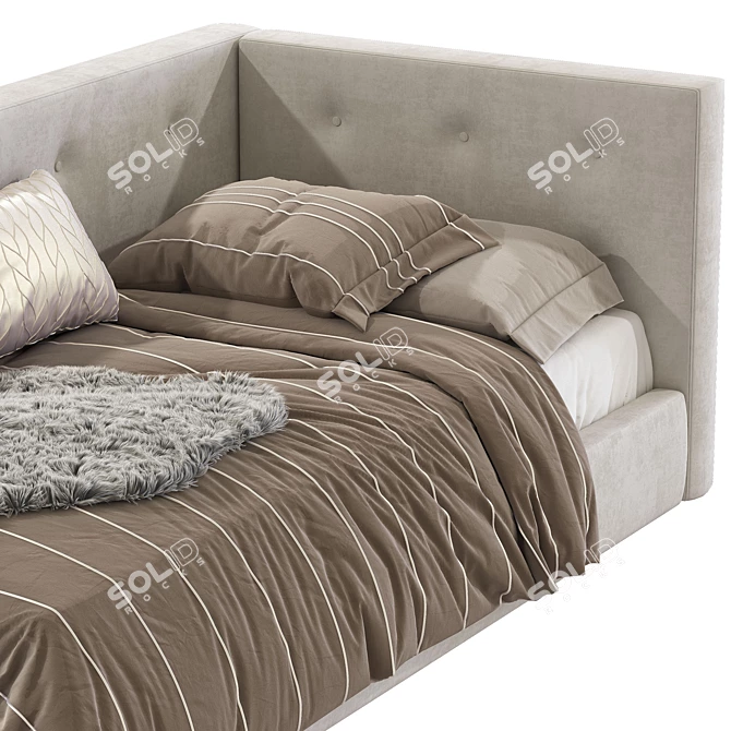 Cozy Corner Platform Bed 3D model image 7