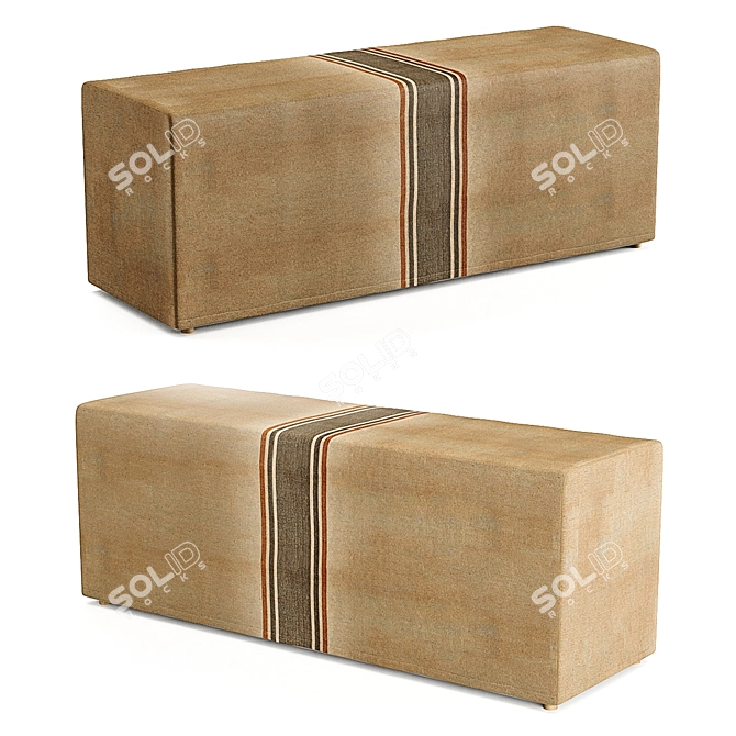Stripe Print Bench - Stylish and Functional 3D model image 1