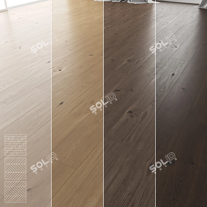 Title: Wood Floor Set: 16 Designs 3D model image 1