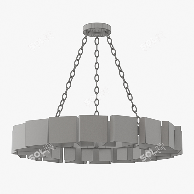 Elegant Mattone Round Chandelier 3D model image 2