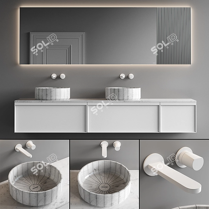 Antonio Lupi Bemade Double Wall-Mounted Vanity Set 3D model image 1