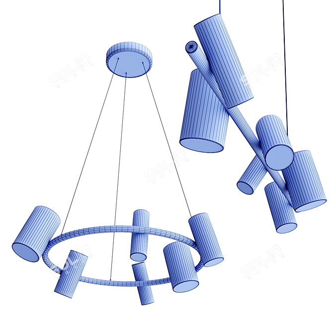 Glamorous Can Can Pendant: Modern Swivel Metal Lamp 3D model image 3