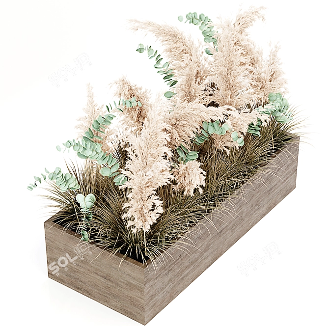 Elegant Pampas Plant: Indoor Beauty 3D model image 2