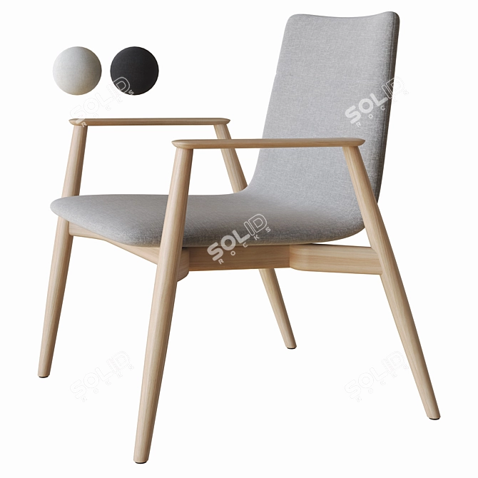 Modern Malmö Armchair: A Stunning 3D Model 3D model image 1