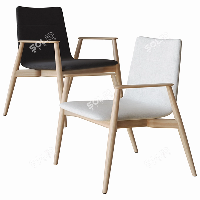 Modern Malmö Armchair: A Stunning 3D Model 3D model image 2