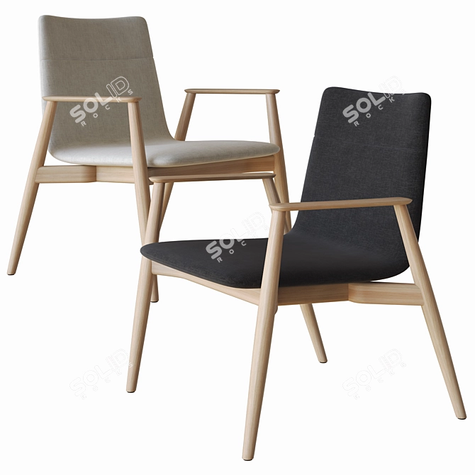 Modern Malmö Armchair: A Stunning 3D Model 3D model image 3