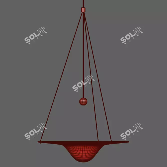 Elegant Timepiece Glass Chandelier 3D model image 2