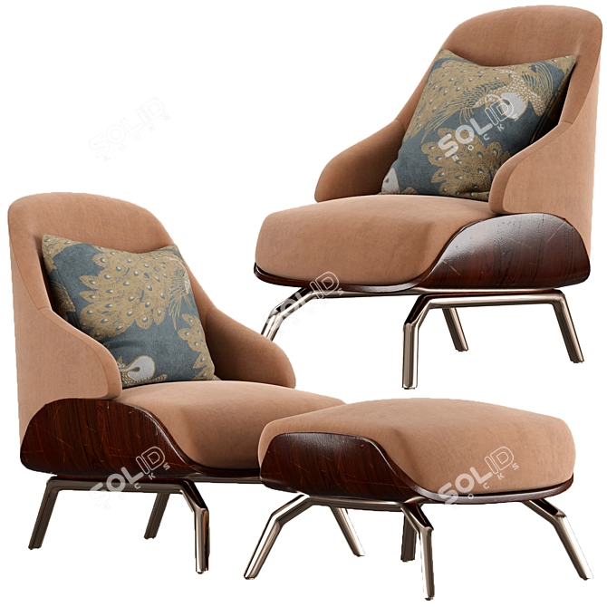 Elegant Brigid Armchair: Stylish 2015 Design 3D model image 1
