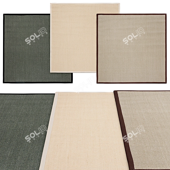 Stylish Square Rugs - Various Sizes 3D model image 1