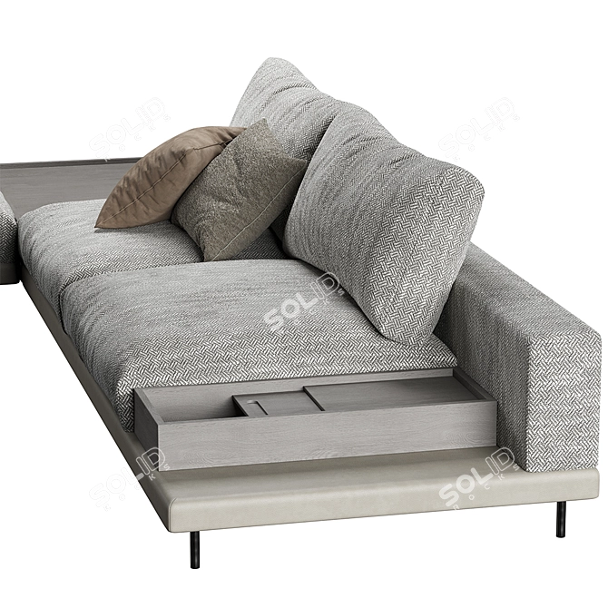 Space Sectional Sofaclub: Versatile Design and Customizable Color 3D model image 3