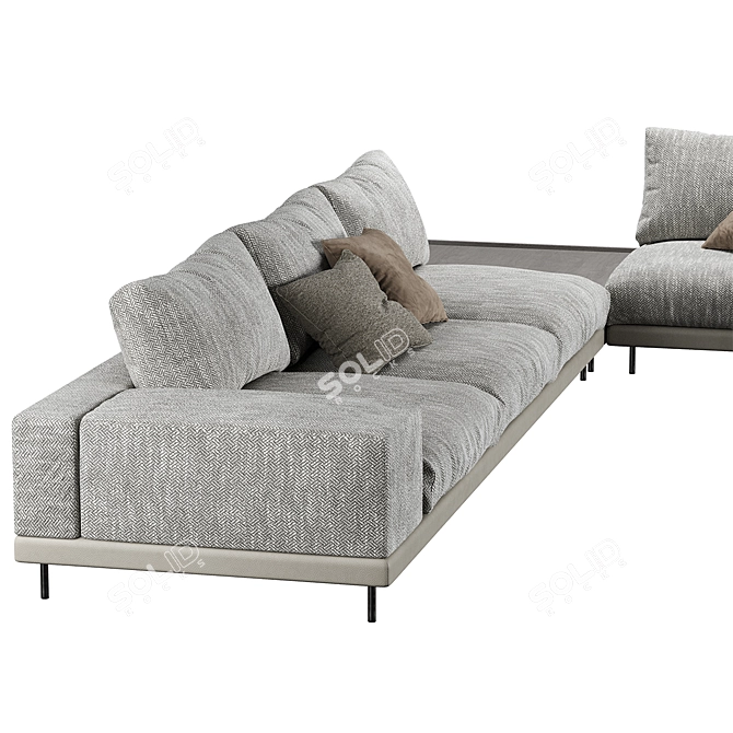 Space Sectional Sofaclub: Versatile Design and Customizable Color 3D model image 4