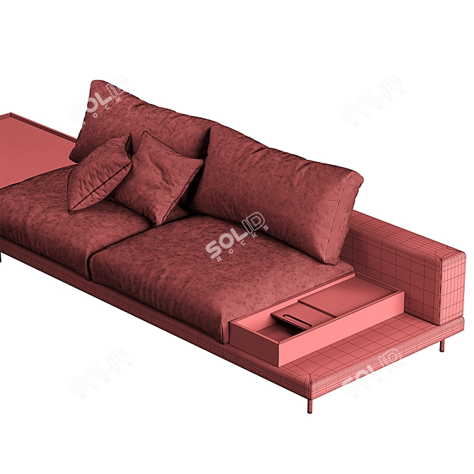 Space Sectional Sofaclub: Versatile Design and Customizable Color 3D model image 6