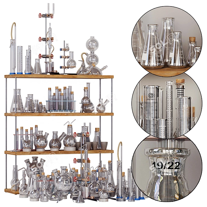 Chemistry Glassware Set: N3 Lab Chemical Dishes 3D model image 1