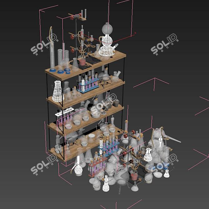 Chemistry Glassware Set: N3 Lab Chemical Dishes 3D model image 6