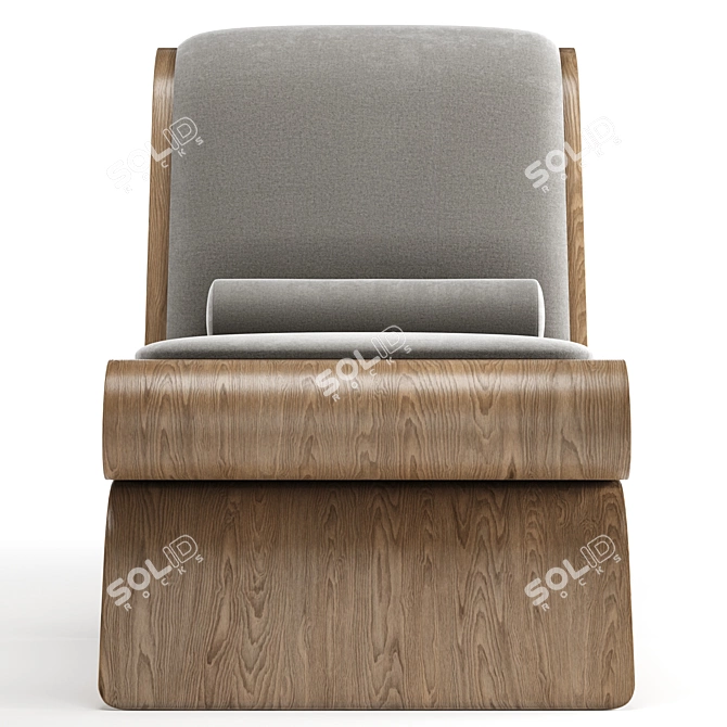 Vintage Garibaldi Wooden Chairs 3D model image 2