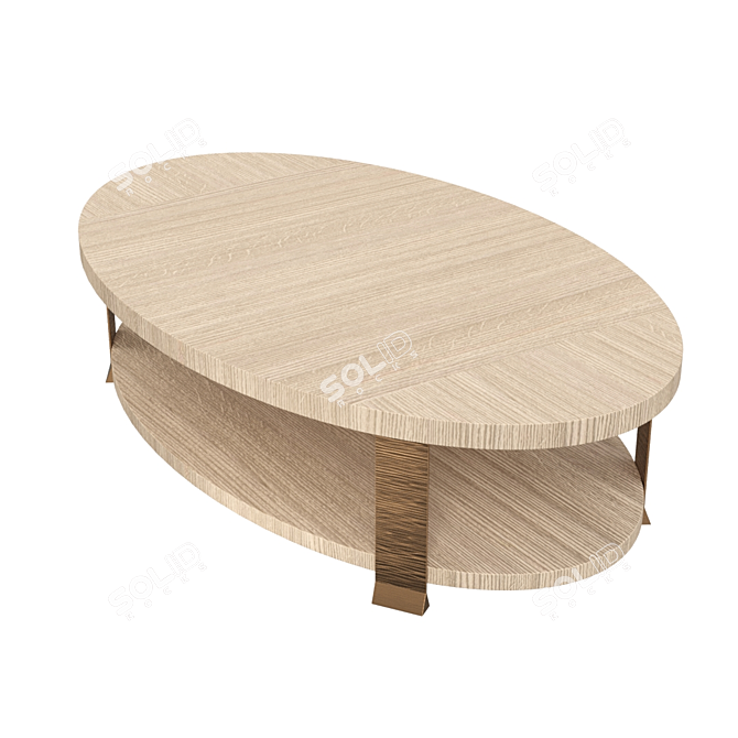 Elegant Geometric Wood Coffee Table 3D model image 3