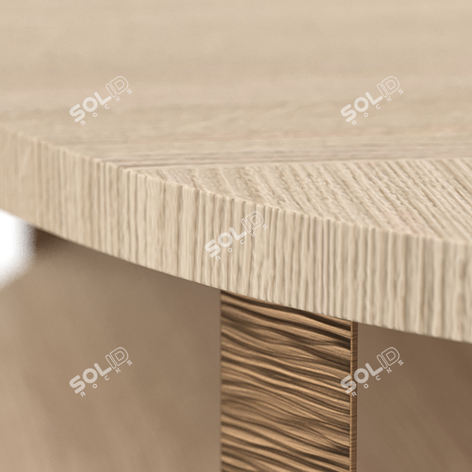 Elegant Geometric Wood Coffee Table 3D model image 4