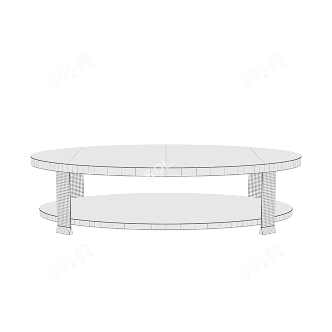 Elegant Geometric Wood Coffee Table 3D model image 5