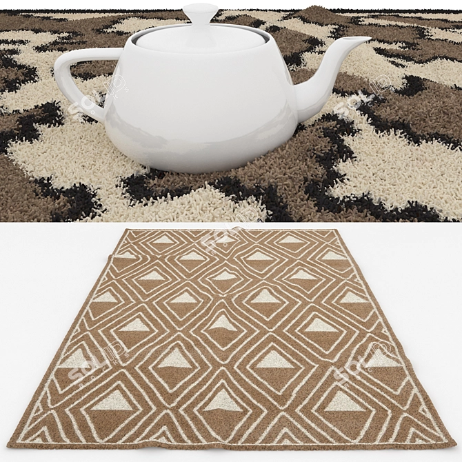 Versatile Set of 6 Rugs 3D model image 2